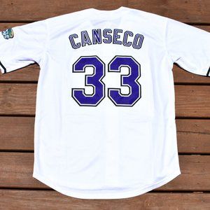 New!! Jose Canseco Tampa Bay Devil Rays White Retro Home Baseball Jersey 3XL